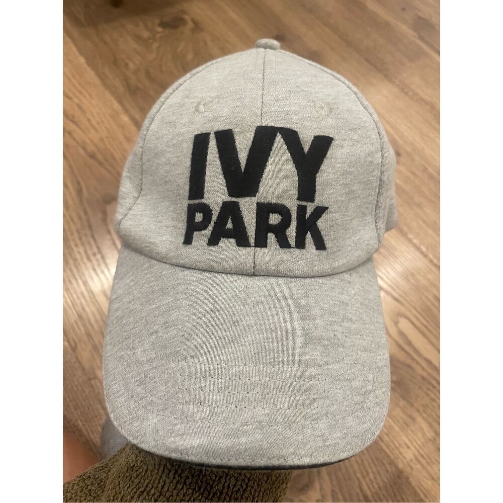 Ivy Park Womens Heather Gray Jersey Baseball Cap Embroidered Logo Adjustable Hat - Picture 2 of 5